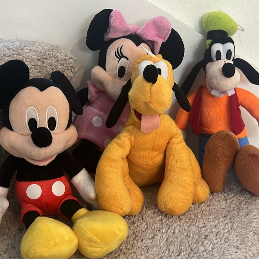 Disney Plush Toy Set - Mickey, Minnie, Pluto, and Goofy